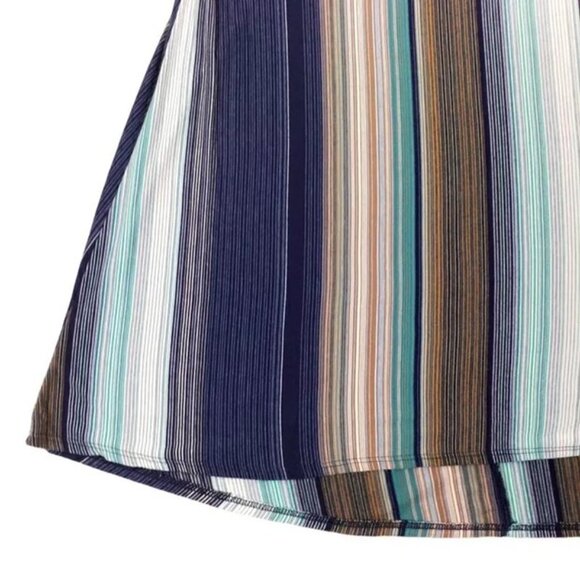 Soft Surroundings Serenity Stripe Cold Shoulder Asymmetric Midi Dress Women S - Picture 5 of 15